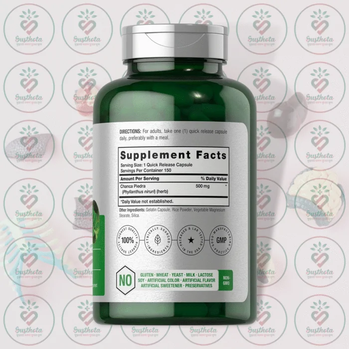 Horbäach Chanca Piedra – 500 Mg – 150 Capsules In Bangladesh Supplement Facts