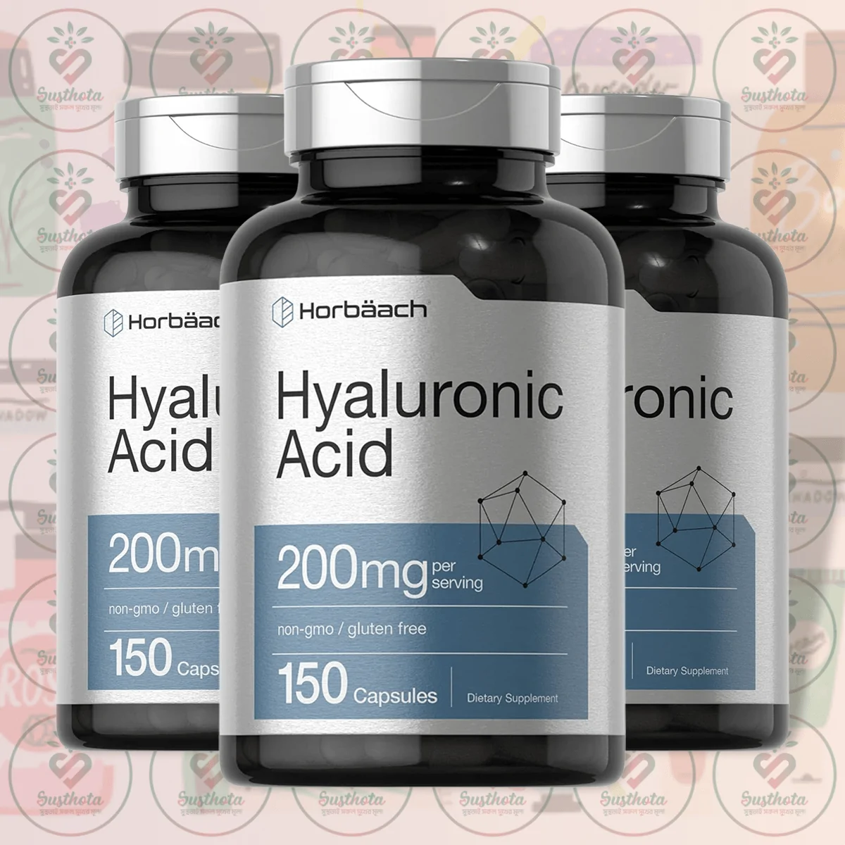 Horbäach Hyaluronic Acid – 200Mg – 150 Capsules In Bangladesh Image 02