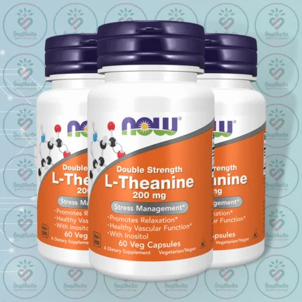 NOW Double Strength L-Theanine – 200 mg – 60 Veg Capsules in Bangladesh Image 02