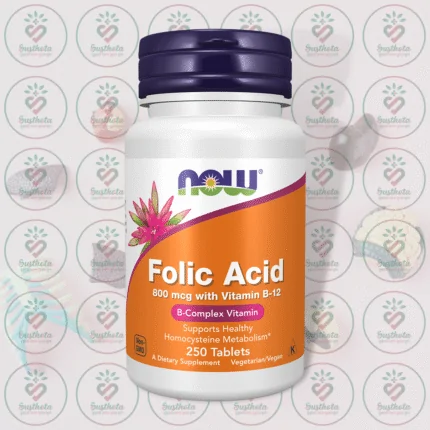 NOW Folic Acid with Vitamin B-12 – 800 mcg – 250 Tablets in Bangladesh Image 01