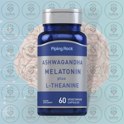Piping Rock Ashwagandha Melatonin plus L-Theanine - 60 Vegetarian Capsules in Bangladesh Image 01