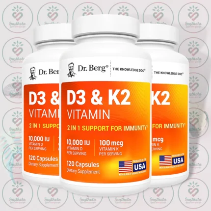 Dr. Berg D3 & K2 Vitamin – 10000 IU & 100 mcg – 120 Capsules in Bangladesh Image 02