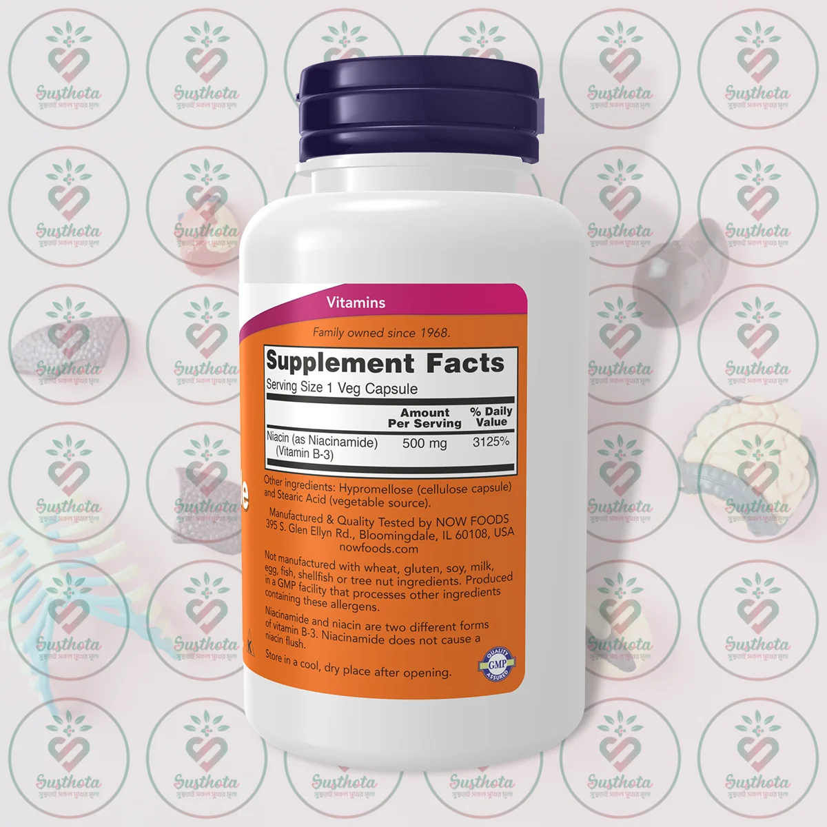 Now Niacinamide – 500 Mg – 100 Veg Capsules In Bangladesh Supplement Facts Now Niacinamide – 500 Mg – 100 Veg Capsules In Bangladesh Supplement Facts