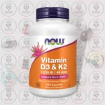 NOW Vitamin D3 & K2 - 1000 IU + 45 mcg - 240 Capsules in Bangladesh Image 01